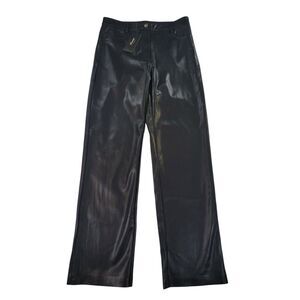 NWT Shinestar Women Size Large Black Faux‎ Leather Pants